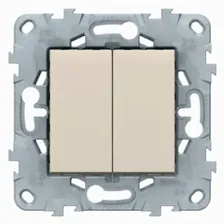 Выключатель двухклавишный Бежевый Unica New - Schneider Electric