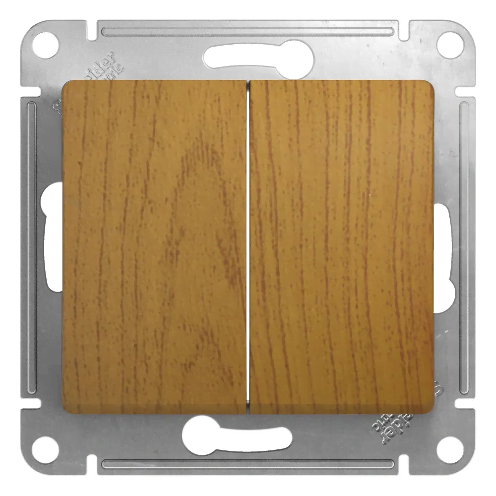Переключатель двухклавишный дуб Glossa Schneider Electric GSL000565-0