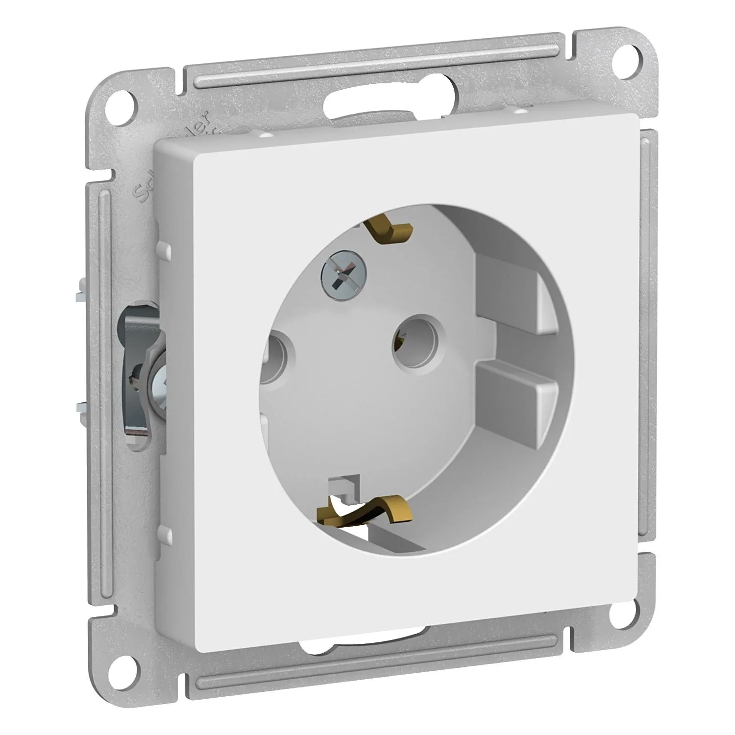 Розетка 2К+З Schneider Electric AtlasDesign 16A 250V белая ATN000143-0