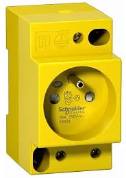 Розетка на DIN-рейку Schneider Electric, PC DIN 2П+T 16A 250В красный (15324)