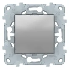 Выключатель двухклавишный Алюминий Unica New - Schneider Electric