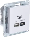Зарядное устройство USB Schneider Atlas Design, USB-A + USB-C, 45Вт (Жемчуг)