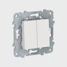 Выключатель Schneider Electric Unica 2-клавишный, 10А, белый