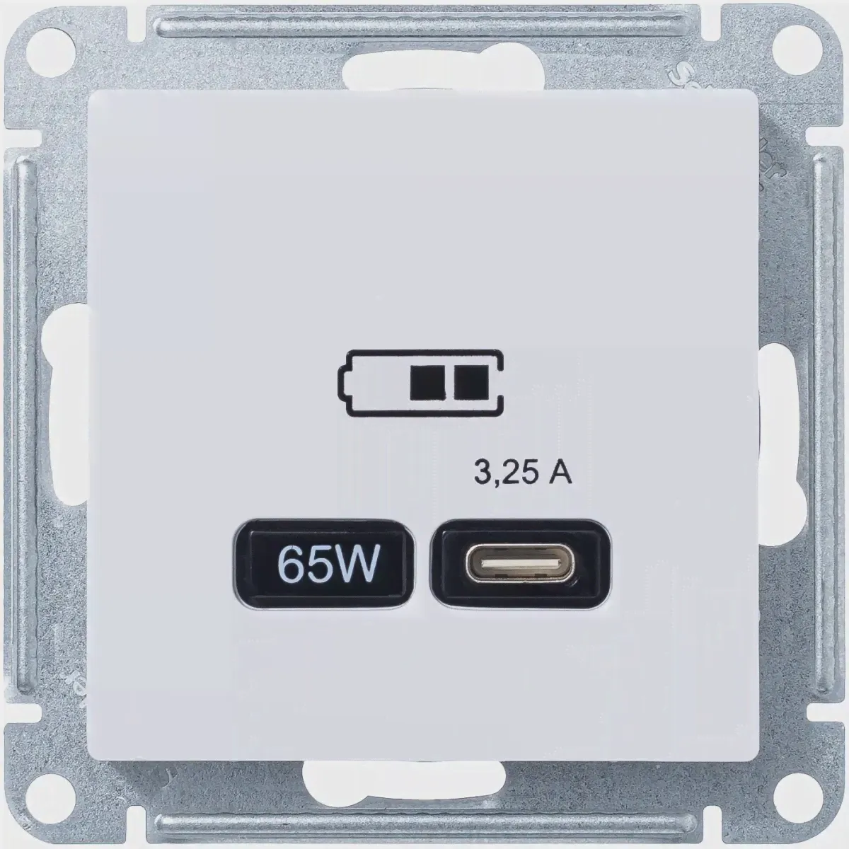 Зарядное устройство USB Schneider Atlas Design, USB-C, 65Вт (Белый)-1