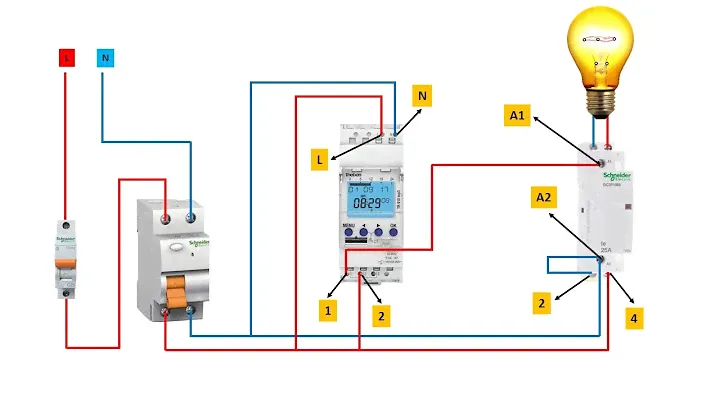 How to Install Schneider ICT Single Phase Contactor with Timer