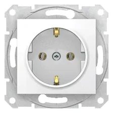 SCHNEIDER ELECTRIC Sedna Розетка с заземлением без шторок в рамку белая (SDN3000521)