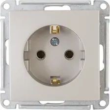 Розетка встраиваемая Schneider Electric W59 Deco с заземлением цвет платина