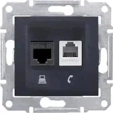 Розетка телефонная-11 и Ethernet RJ-45 Schneider Electric Sedna UTP SDN5200170