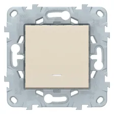 Выключатель 1-клавишный кнопочный Schneider Electric UNICA NEW, скрытый монтаж, бежевый
