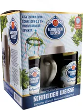 Шнайдер Тап 4 Майн Фествайсc / Schneider Tap 4 Meine Festweisse набор (4 бут*0,5 + кружка.)