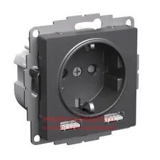Розетка с разъемом USB одинарная , Базальт, серия Atlas Design, Schneider Electric ATN001430