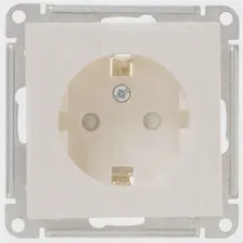 Розетка встраиваемая Schneider Electric W59 с заземлением со шторками цвет слоновая кость