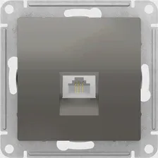 Телефонная розетка Schneider Atlas Design (Сталь) RJ11