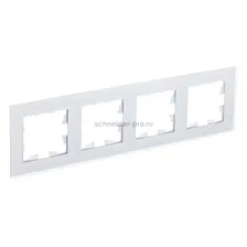 Рамка четверная Schneider Electric Atlasdesign Nature, матовое белое стекло ATN330104