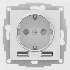 Розетка с разъемом USB одинарная , Белый, серия Atlas Design, Schneider Electric ATN000130