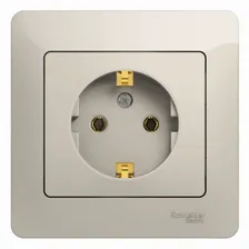 Розетка Schneider Electric Glossa с заземлением без шторок, цвет молочный