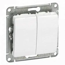 Выключатель двухклавишный белый Glossa Schneider Electric GSL000151