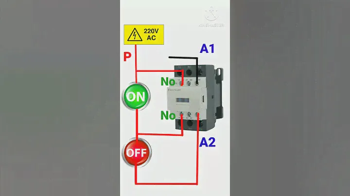Contactor Holding wiring, Hold On Circuit , Contactor wiring diagram, push button switch connection