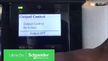 How to turn on the output of SRCE6KUXI through the display | Schneider Electric APC