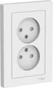 Розетка двойная без заземляющего контакта Schneider Electric AtlasDesign ATN000122 (16 А, в сборе, шторки, скрытая установка, белая)