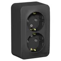 Розетка двойная с заземлением антрацит Schneider Electric