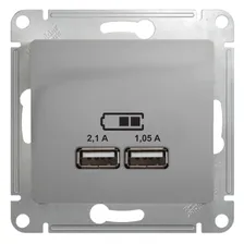 Механизм USB розетки Schneider Electric Glossa GSL000333 Алюминий