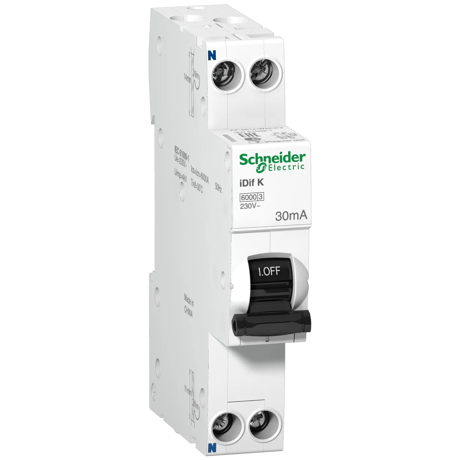 Дифавтомат Schneider Electric Acti9 2P 25А (C) 6кА 30мА (AC)-0