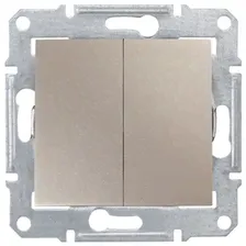 Выключатель двухклавишный IP44 скрытой установки Schneider Electric Sedna Титан SDN0300468